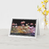 Flamingo Birthday-kaart Kaart (Gele Bloem)