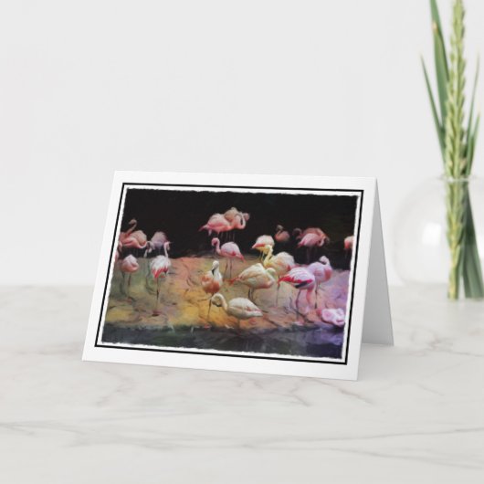 Flamingo Birthday-kaart Kaart (Voorkant)
