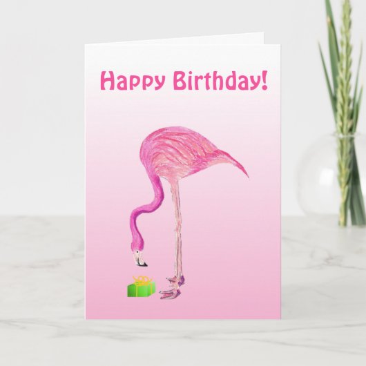 Flamingo Birthday-kaart Kaart (Voorkant)