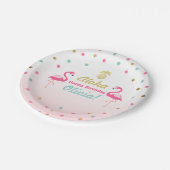Flamingo Birthday Paper Borden Tropical Luau Papieren Bordje (Gekanteld)