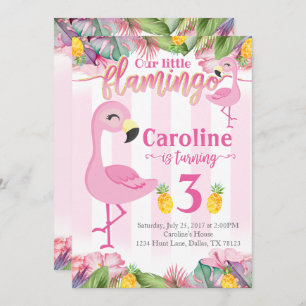 Flamingo Birthday Party Invitation Flamingo Invite Kaart