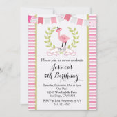 Flamingo Birthday Party Invitation Kaart (Voorkant)