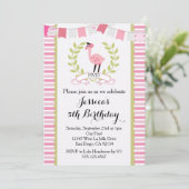 Flamingo Birthday Party Invitation Kaart (Staand voorkant)