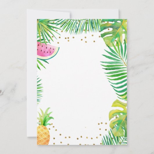 Flamingo Birthday Party Tropical Girl Pool Party Kaart (Achterkant)