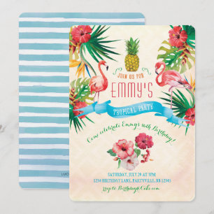 Flamingo Birthday Uitnodiging