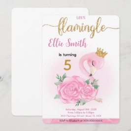 Flamingo Birthday Uitnodiging