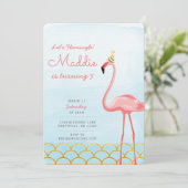 Flamingo Birthday Uitnodiging (Staand voorkant)
