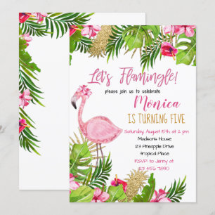Flamingo Birthday Uitnodiging
