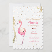 Flamingo Birthday Uitnodiging (Voorkant)