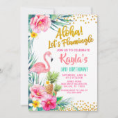Flamingo Birthday Uitnodiging (Voorkant)