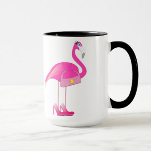 Flamingo Black 15 oz Ringer Mok