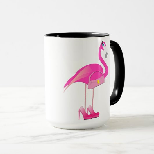 Flamingo Black 15 oz Ringer Mok (Voorkant rechts)