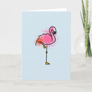 Flamingo blanco wenskaart kaart
