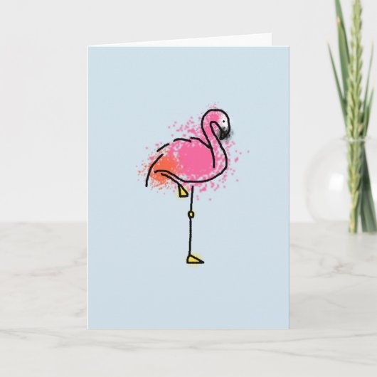 Flamingo blank wenskaart kaart (Voorkant)