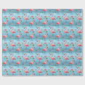 flamingo blauw waterpatroon cadeaupapier (Vlak)