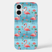 flamingo blauw waterpatroon Case-Mate iPhone case (Achterkant)