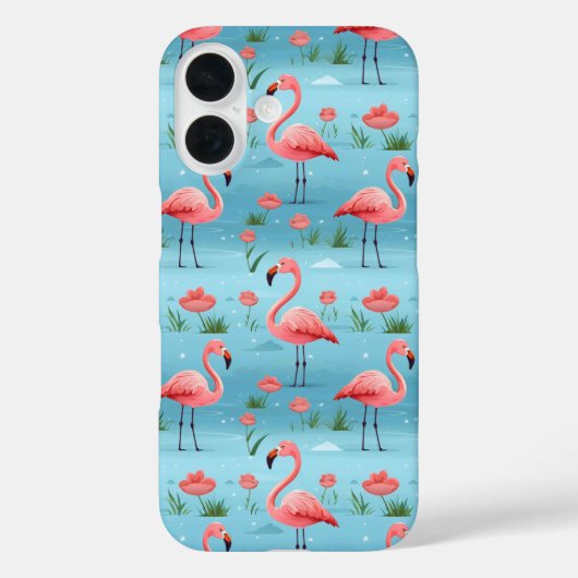 flamingo blauw waterpatroon Case-Mate iPhone case (Achterkant)