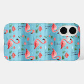 flamingo blauw waterpatroon Case-Mate iPhone case (Achterkant (horizontaal))