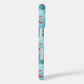 flamingo blauw waterpatroon Case-Mate iPhone case (Achterkant / Rechts)