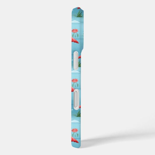 flamingo blauw waterpatroon Case-Mate iPhone case (Achterkant / Rechts)