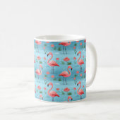flamingo blauw waterpatroon koffiemok (Voorkant rechts)