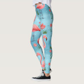 flamingo blauw waterpatroon leggings (Links)