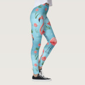 flamingo blauw waterpatroon leggings (Rechts)