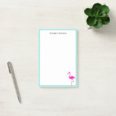 Flamingo & Blauwgroen Lijst op Wit Post-it® Notes (Kantoor)