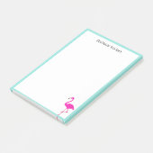 Flamingo & Blauwgroen Lijst op Wit Post-it® Notes (Schuin)