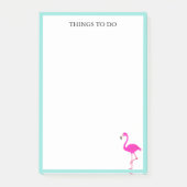 Flamingo & Blauwgroen Lijst op Wit Post-it® Notes (Voorkant)