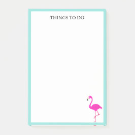 Flamingo & Blauwgroen Lijst op Wit Post-it® Notes