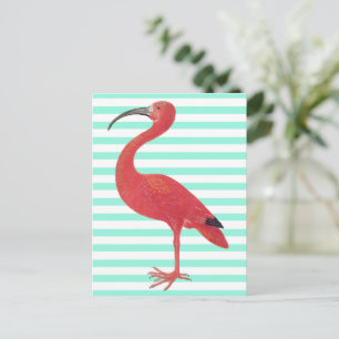 Flamingo & Blauwgroen strepen - het Fijne Briefkaart