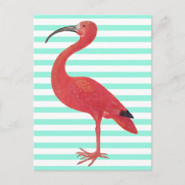 Flamingo & Blauwgroen strepen - het Fijne Briefkaart
