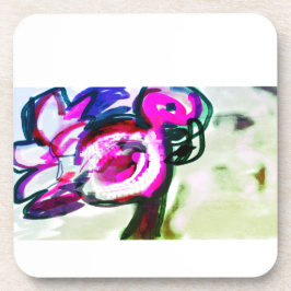 Flamingo bloem vreugde bier onderzetter