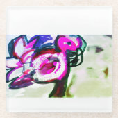 Flamingo bloem vreugde glazen onderzetter (Voorkant)