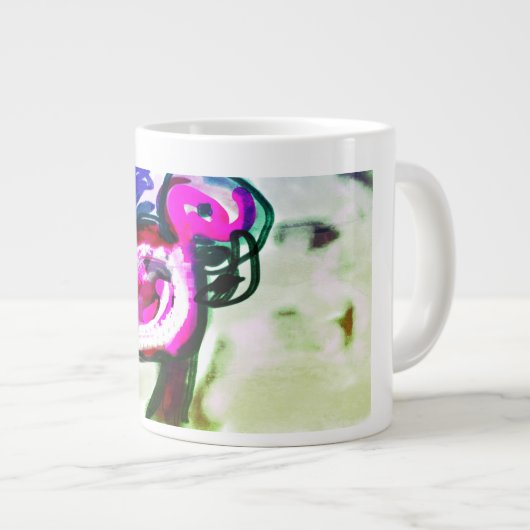 Flamingo bloem vreugde grote koffiekop (Voorkant rechts)