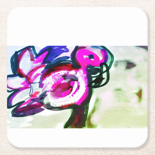 Flamingo bloem vreugde kartonnen onderzetters (Voorkant)