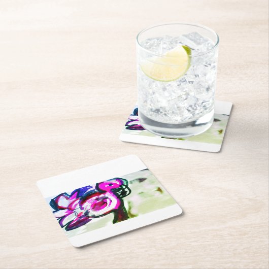 Flamingo bloem vreugde kartonnen onderzetters (Insitu)