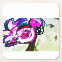 Flamingo bloem vreugde kartonnen onderzetters