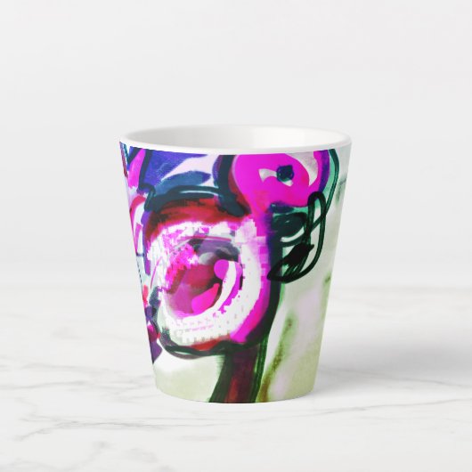 Flamingo bloem vreugde latte mok (Voorkant)