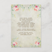 Flamingo Bloemenbruiloft Details Informatie Kaart (Achterkant)