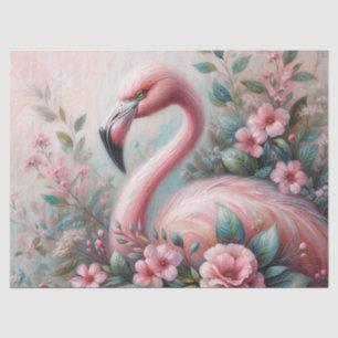 Flamingo Bloemrijke Botanische Kunst Tissuepapier