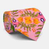 Flamingo Bloom Mannen Stropdas (Opgerold)