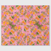 Flamingo Bloom Wrapping Paper Cadeaupapier (Vlak)