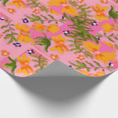 Flamingo Bloom Wrapping Paper Cadeaupapier (Hoek)