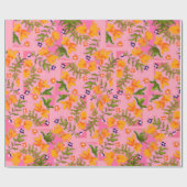 Flamingo Bloom Wrapping Paper - Glanzend Cadeaupapier (Vlak)