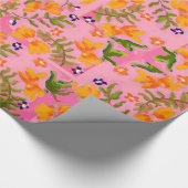 Flamingo Bloom Wrapping Paper - Glanzend Cadeaupapier (Hoek)
