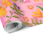 Flamingo Bloom Wrapping Paper - Glanzend Cadeaupapier (Rol Hoek)