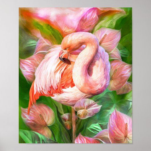 Flamingo-Blooming in Paradise Art Poster/Afdruk Poster (Voorkant)