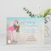 Flamingo Blue Kerstmis Wenskaarten Feestdagenkaart (Staand voorkant)